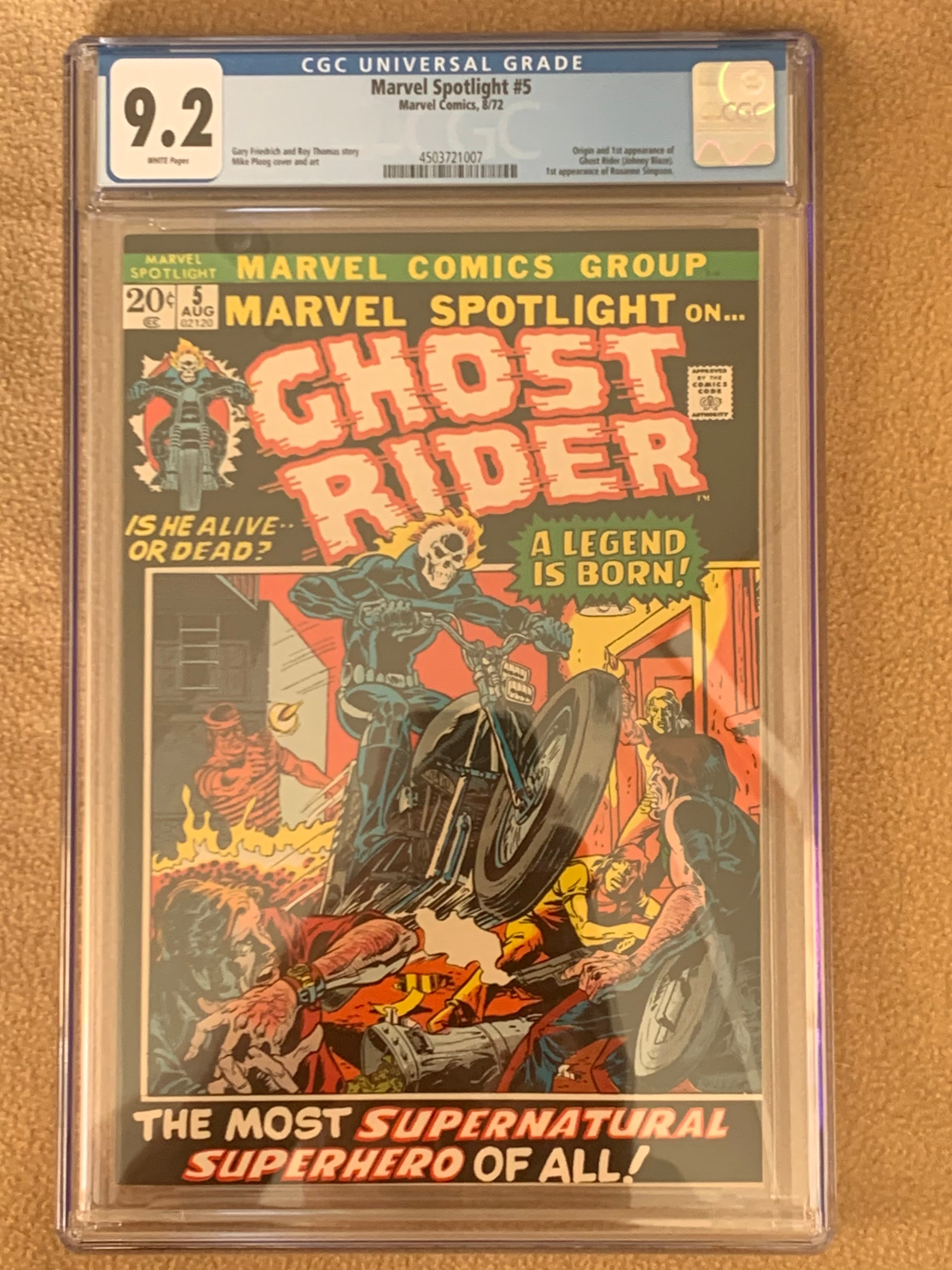 Marvel Spotlight 5 CGC 9.2 Friedrich Ploog 1st Ghost Rider