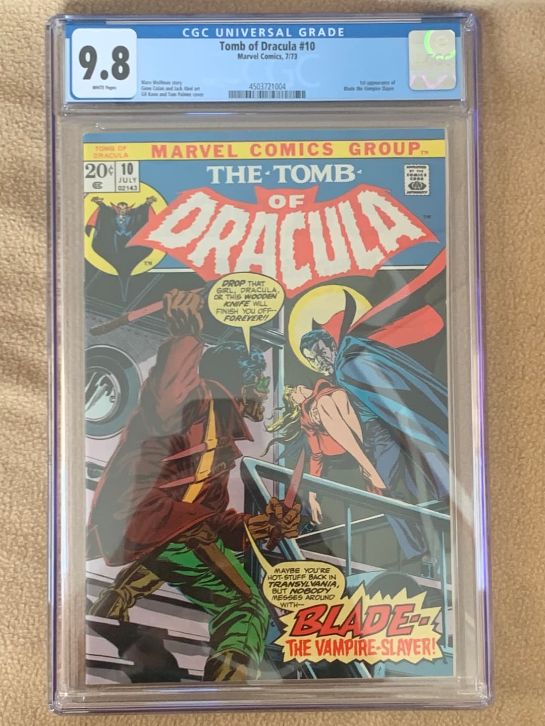Tomb of Dracula 10 CGC 9.8 Wolfman Colan 1st Blade