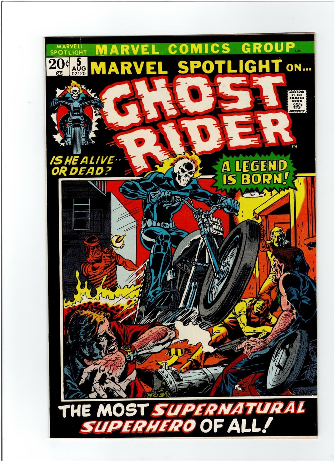 Marvel Spotlight 5 VF- Friedrich Ploog 1st Ghost Rider Small Tear Top Left Corner of Cover